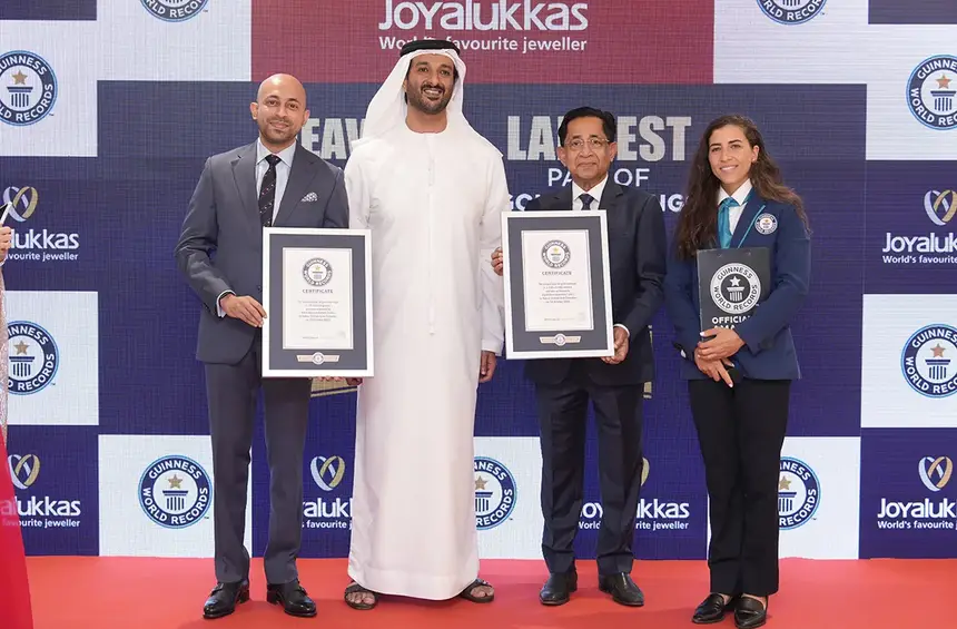 Joyalukkas breaks two Guinness World Records titles with the world's heaviest and largest pair of gold earrings