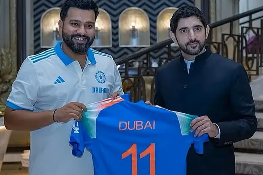Sheikh Hamdan Meets Indian Cricket Stars, Receives Special 'Dubai 11' Team India Jersey