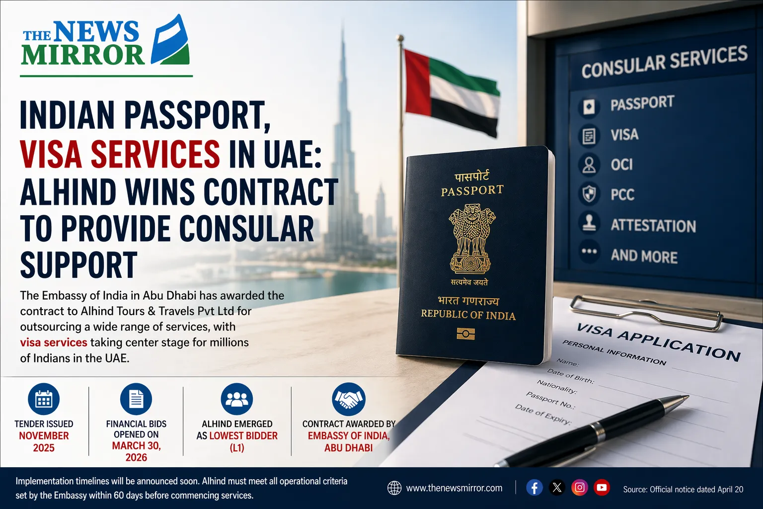 Indian Visa Passport Services in UAE: Alhind Wins Key Consular Support Contract